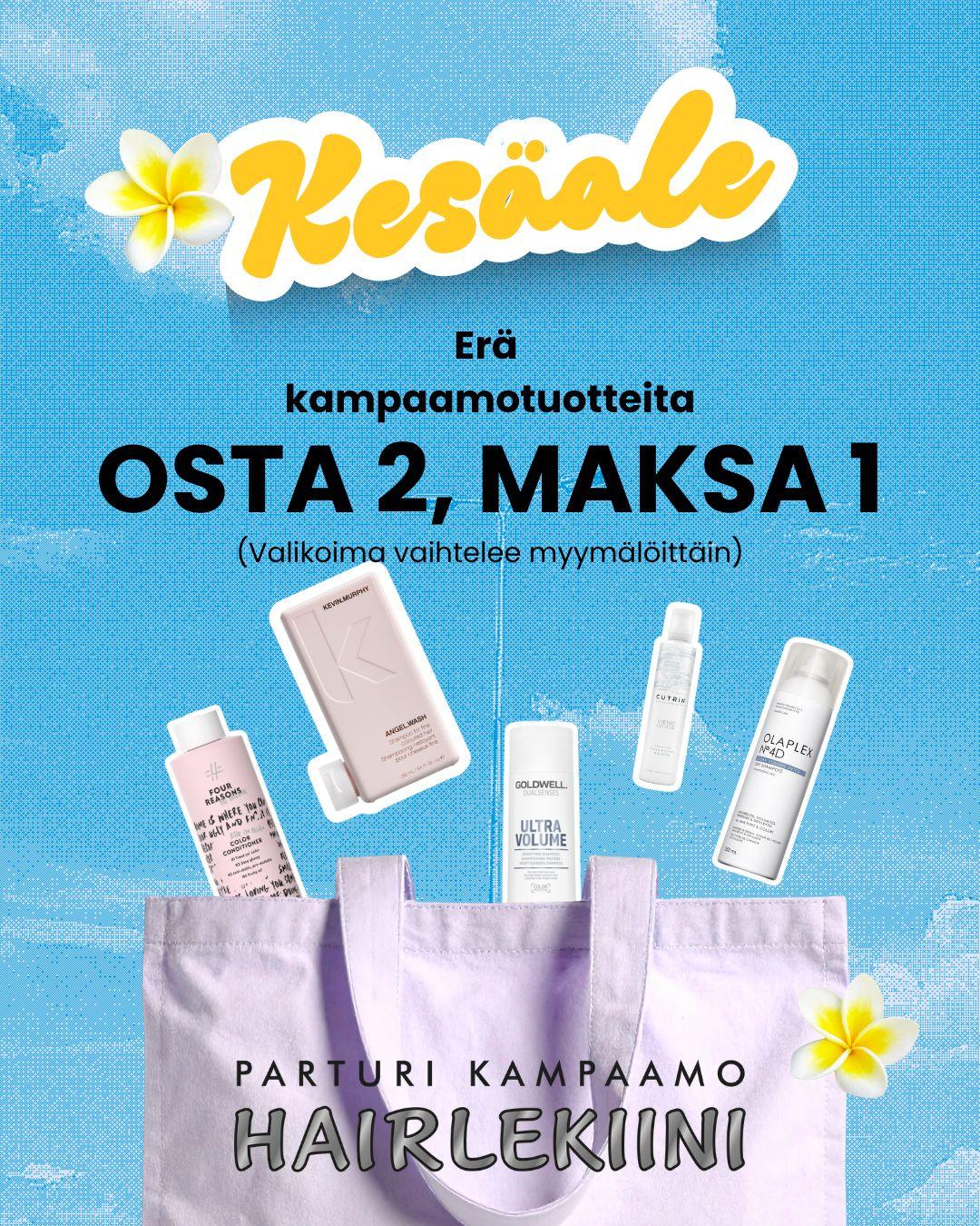Erä kampaamotuotteita