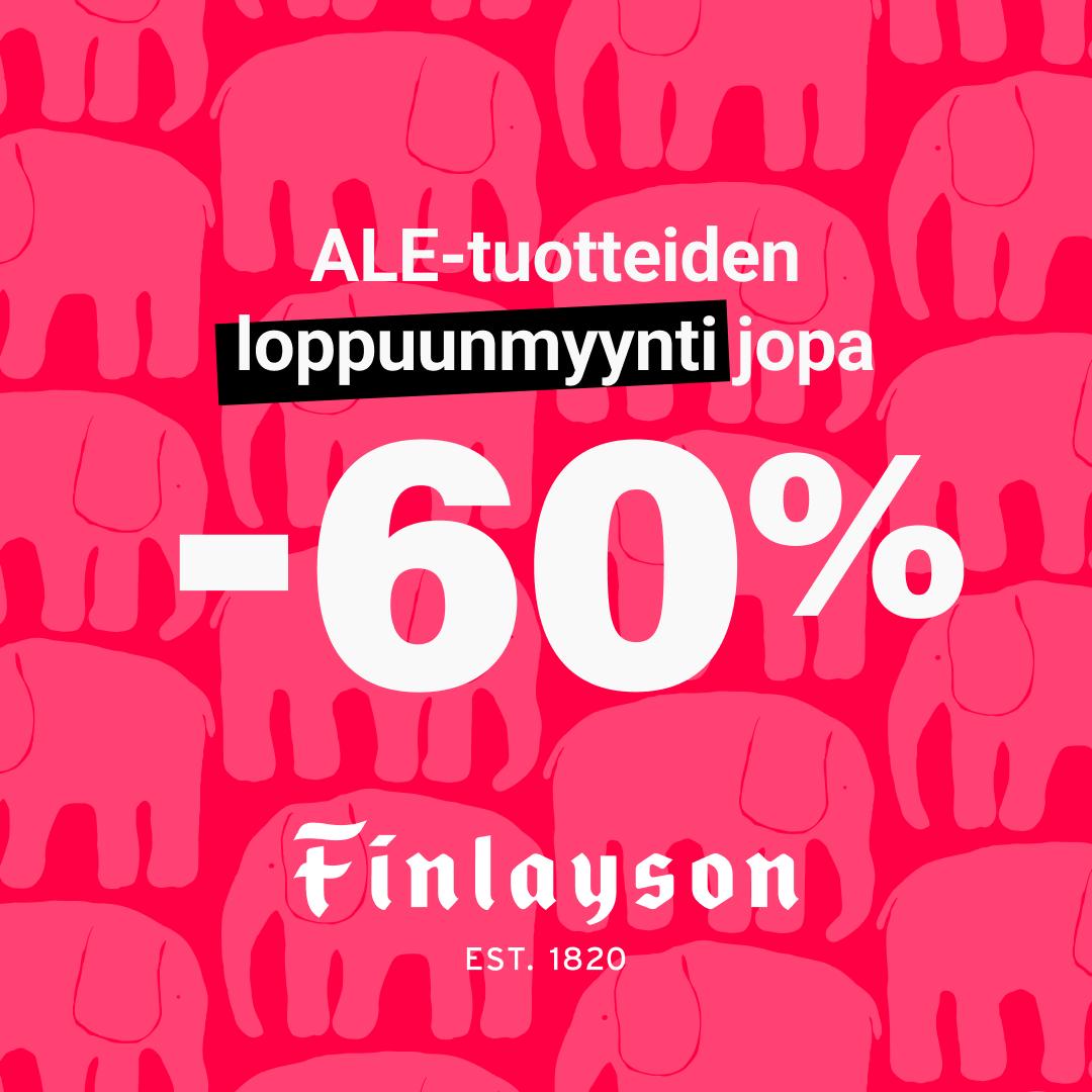 ALE-tuotteiden loppuunmyynti jopa