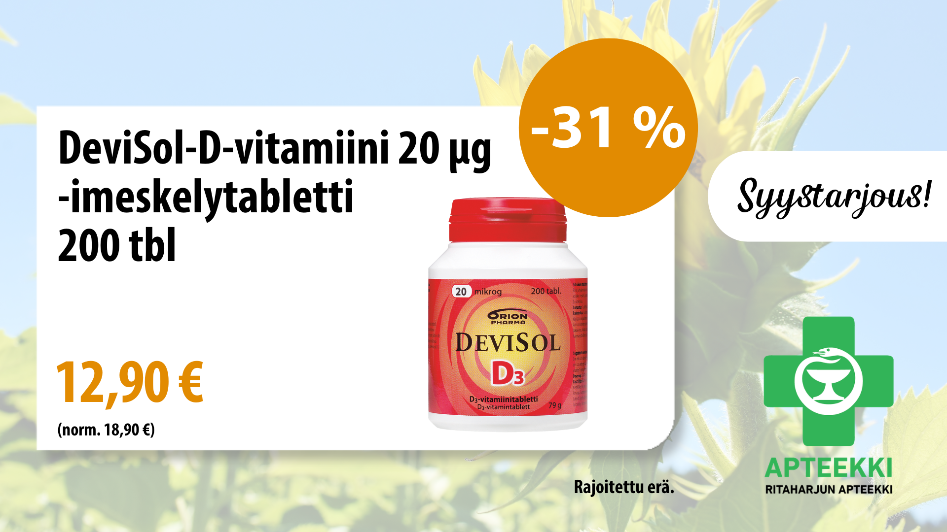 Devisol D-vitamiini 20 mikrog