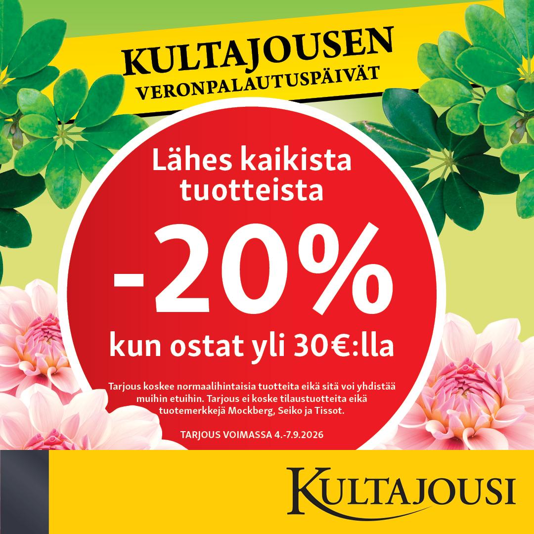 Veroale: -20% lähes kaikesta