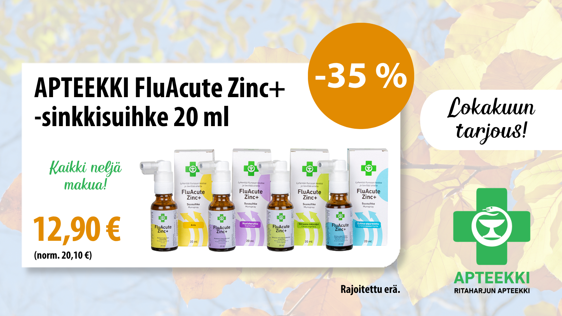 APTEEKKI FluAcute Zinc+sinkkisuihkeet