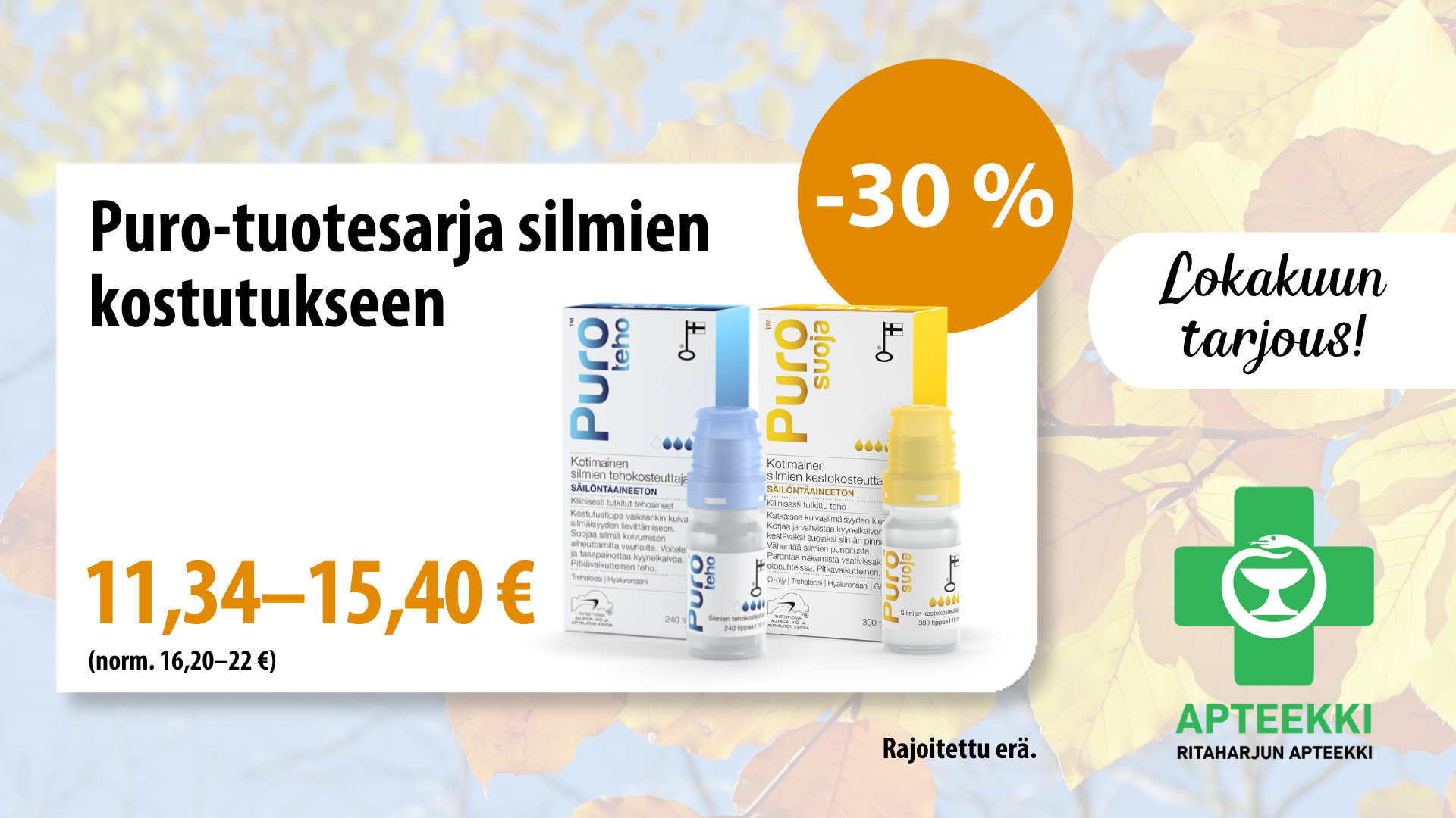 Puro silmätipat -30 %